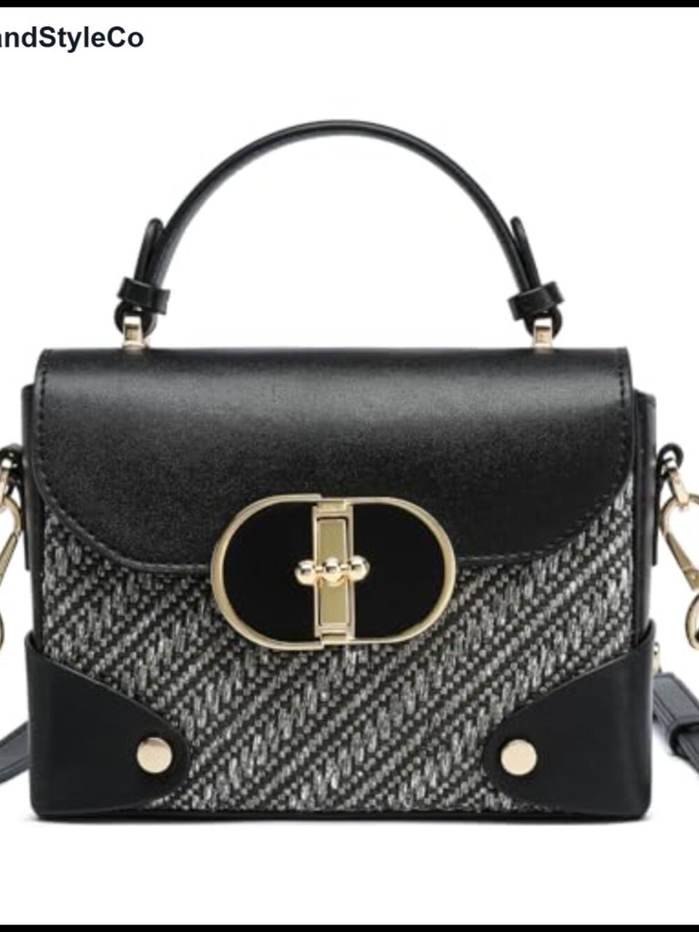 Recycled Leather Convertible Top Handle Crossbody Tote Bag